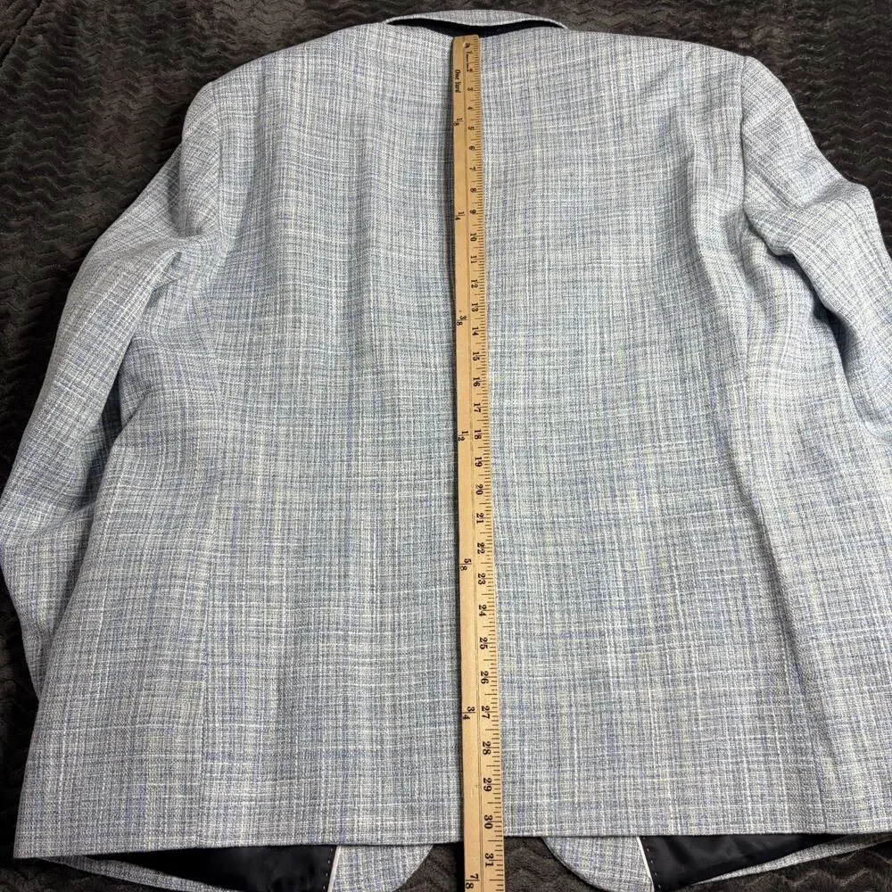 Elie Balleh Size 3XL Suit Jacket Blazer Cotton Blend Light Blue NWT